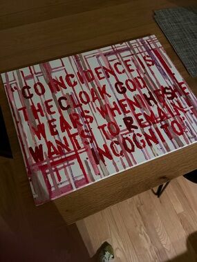 Abstract Red Typographic Wall Art Canvas - Home Accents